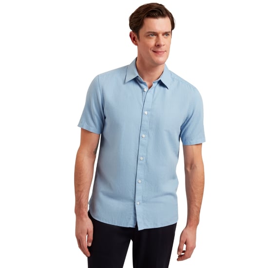 Camisa De Lino Azul Claro Ted Baker Zefre Regular - Image 5