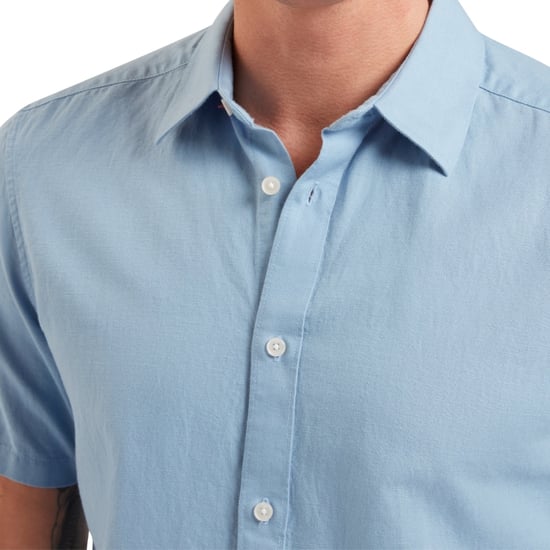 Camisa De Lino Azul Claro Ted Baker Zefre Regular - Image 6