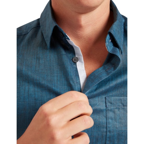 Camisa De Lino Azul Marino Palomas De Ted Baker - Image 4