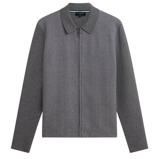 Chaqueta Gris Con Cremallera Frontal Y Estampado De Espiga Dejo De Ted Baker - Image 1