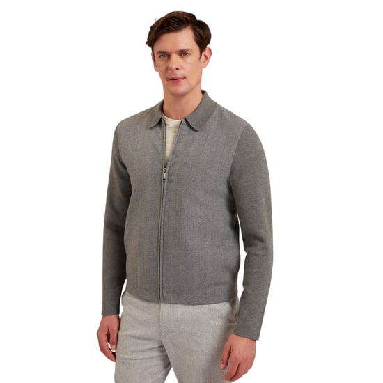 Chaqueta Gris Con Cremallera Frontal Y Estampado De Espiga Dejo De Ted Baker - Image 5