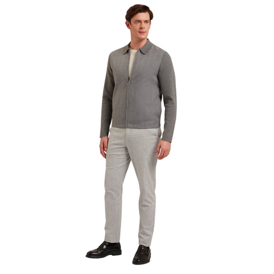 Chaqueta Gris Con Cremallera Frontal Y Estampado De Espiga Dejo De Ted Baker - Image 6