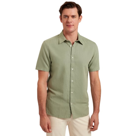 Camisa De Lino Verde Regular Zefre De Ted Baker - Image 5