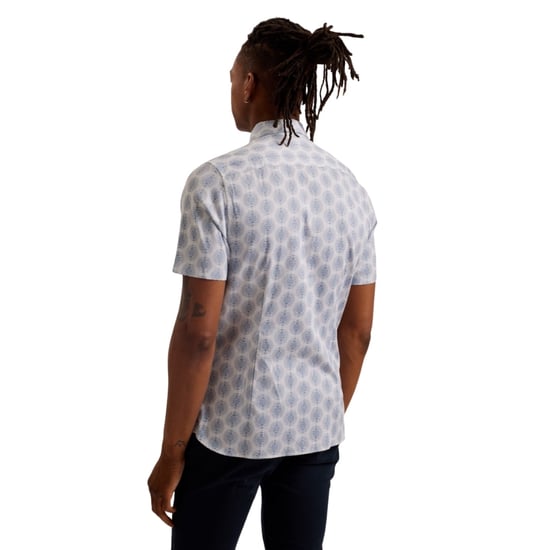 Camisa Blanca De Manga Corta Con Estampado Geométrico Circular Pearsho De Ted Baker - Image 2