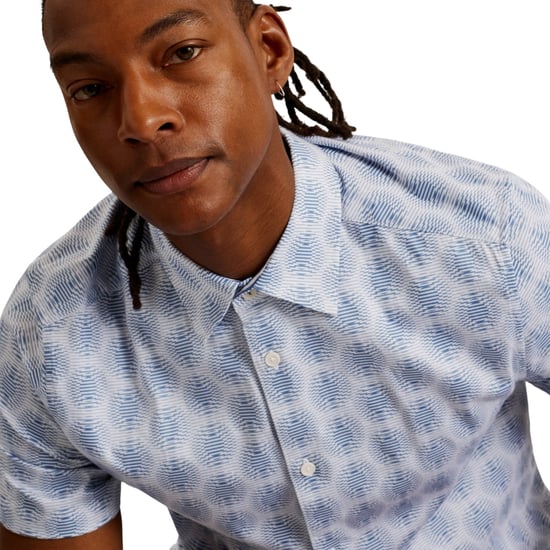 Camisa Blanca De Manga Corta Con Estampado Geométrico Circular Pearsho De Ted Baker - Image 4