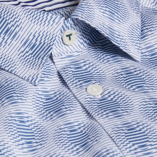 Camisa Blanca De Manga Corta Con Estampado Geométrico Circular Pearsho De Ted Baker - Image 6