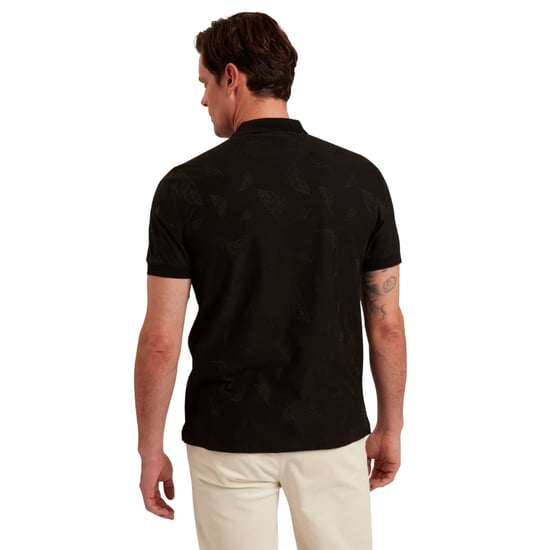 Polo Negro Con Cremallera Y Estampado Jacquard De Plumas Neyack De Ted Baker - Image 2
