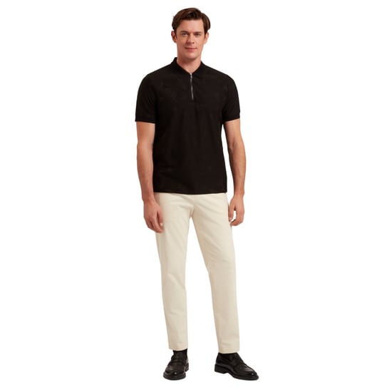 Polo Negro Con Cremallera Y Estampado Jacquard De Plumas Neyack De Ted Baker - Image 5