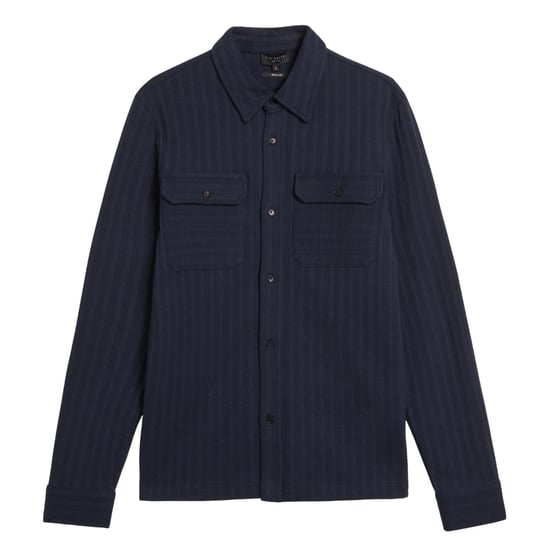 Camisa Azul Marino Texturizada De Corte Regular Belza De Ted Baker - Image 1