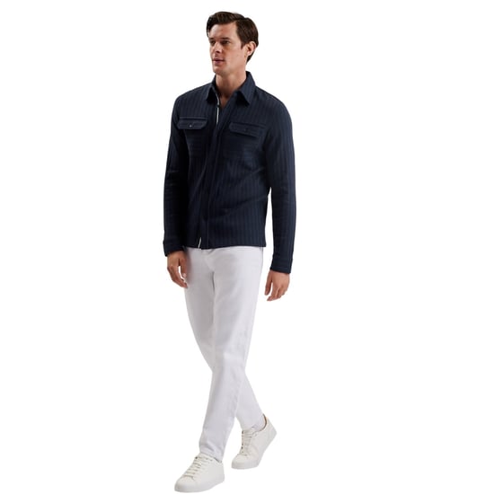 Camisa Azul Marino Texturizada De Corte Regular Belza De Ted Baker - Image 4