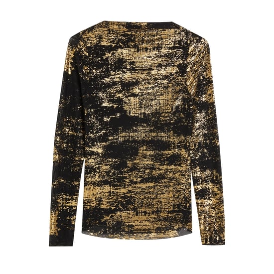 Top Ajustado De Malla Negra Con Estampado Metalizado Karenha De Ted Baker - Image 1