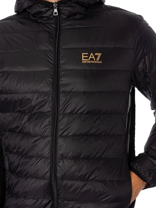 EA7 Chaqueta De Plumón Tejida, Negro - Image 4