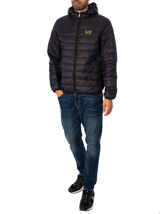 EA7 Chaqueta De Plumón Tejida, Negro - Image 5