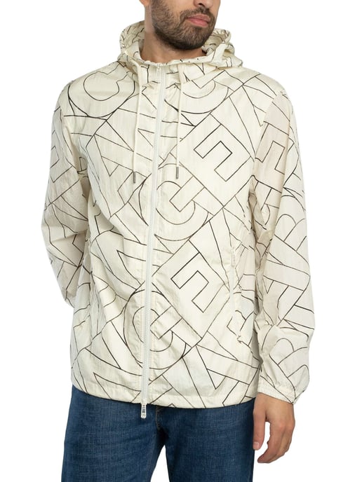 Armani Exchange Chaqueta Con Logotipo Diagonal, Beige - Image 1