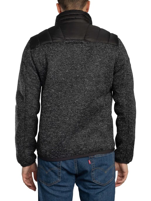 Superdry Chaqueta Acolchada Híbrida Storm Knit, Negro - Image 3