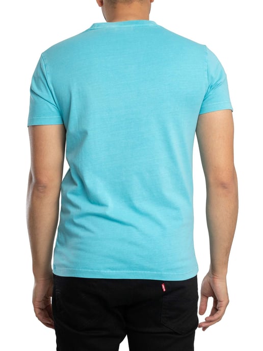 Superdry Camiseta Essential Logo EMB Neon, Azul - Image 3