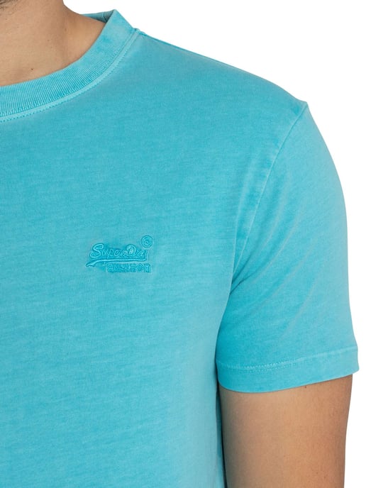 Superdry Camiseta Essential Logo EMB Neon, Azul - Image 4