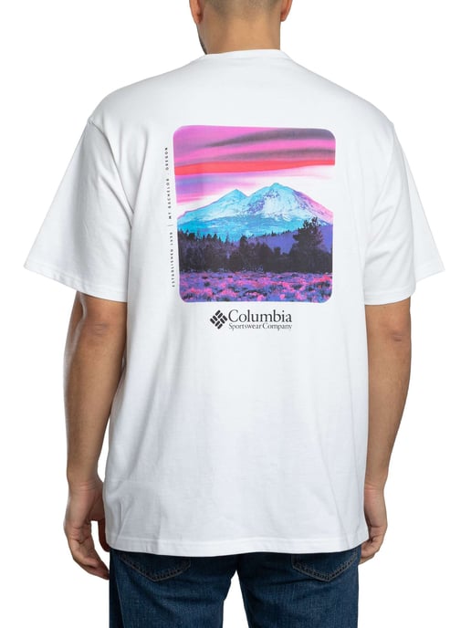 Columbia Camiseta Holgada Con Gráfico En La Espalda De Peso Pesado, Blanco - Image 3