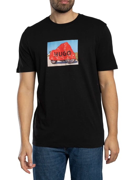 HUGO Camiseta Gráfica De Dostino, Negro - Image 1