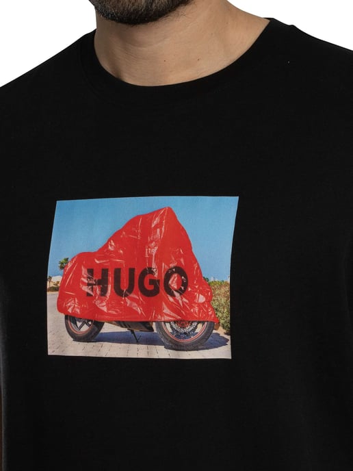 HUGO Camiseta Gráfica De Dostino, Negro - Image 4