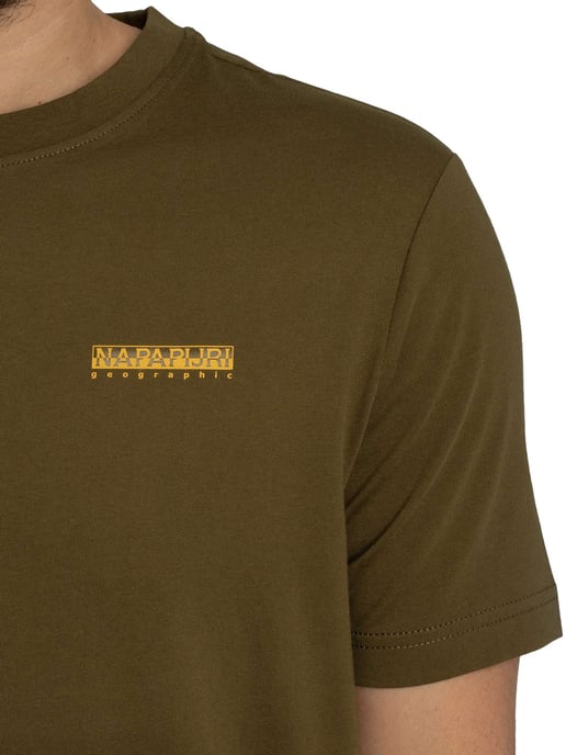 Napapijri Camiseta Gráfica Flint Back, Verde - Image 4