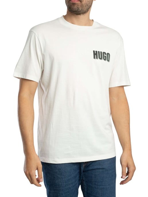 HUGO Camiseta Gráfica Trasera Derlyns, Blanco - Image 1
