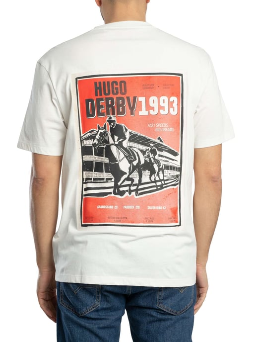 HUGO Camiseta Gráfica Trasera Derlyns, Blanco - Image 3