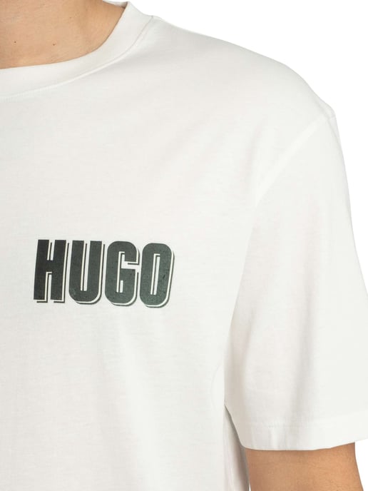 HUGO Camiseta Gráfica Trasera Derlyns, Blanco - Image 4
