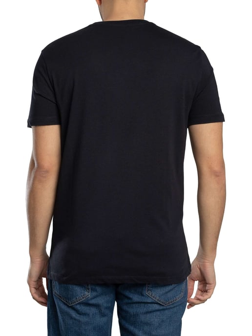 Armani Exchange Camiseta Gráfica Slim Brand Repeat, Azul - Image 3