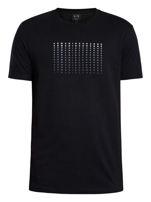 Armani Exchange Camiseta Gráfica Slim Brand Repeat, Azul - Image 5