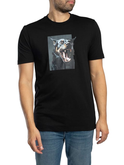 BOSS Camiseta Gráfica Te Dobermann, Negro - Image 1