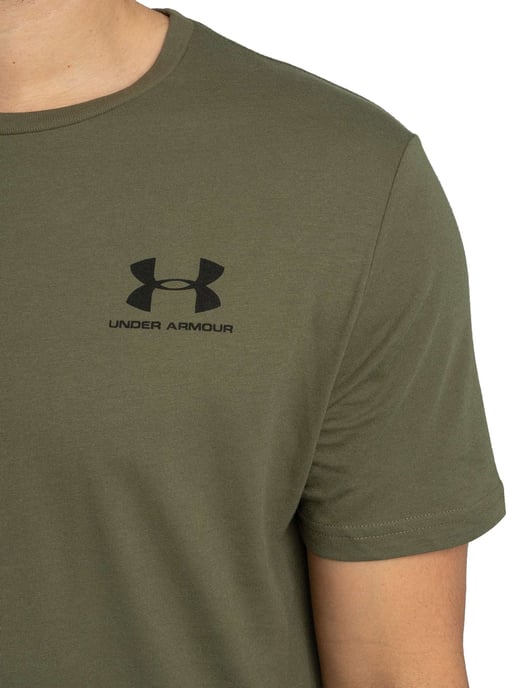 Under Armour Camiseta Holgada Con Logo En El Pecho Izquierdo, Verde - Image 4