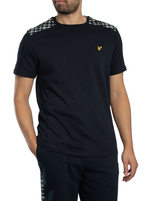 Lyle & Scott Camiseta Con Paneles De Cuadros, Azul - Image 1