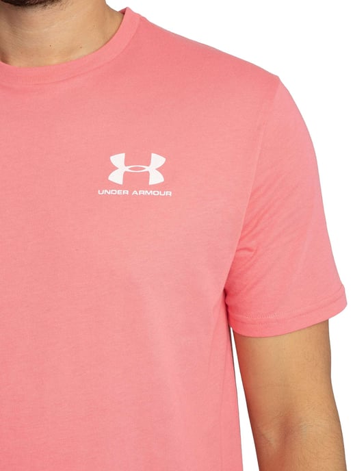 Under Armour Camiseta Holgada Con Logo En El Pecho Izquierdo, Rosado - Image 4