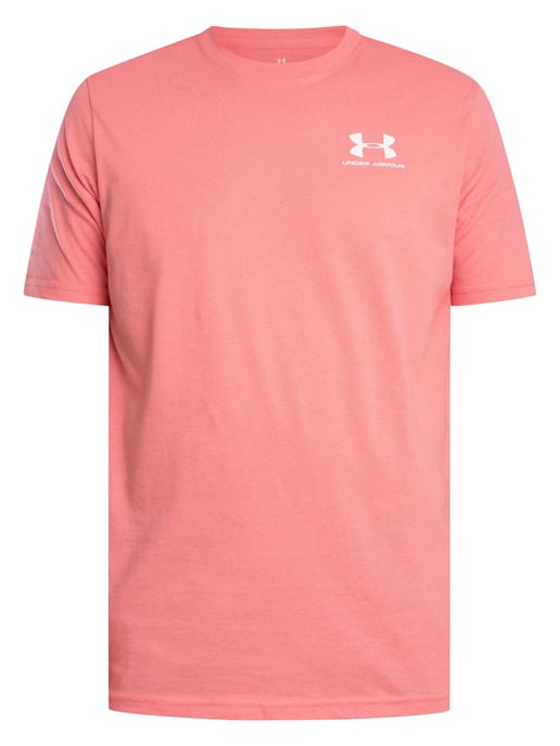 Under Armour Camiseta Holgada Con Logo En El Pecho Izquierdo, Rosado - Image 5
