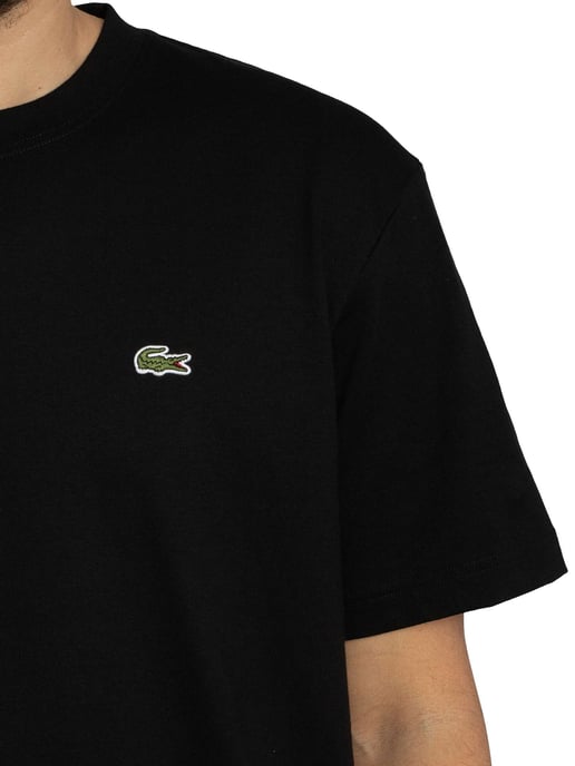 Lacoste Camiseta De Jersey De Algodón Grueso, Negro - Image 4