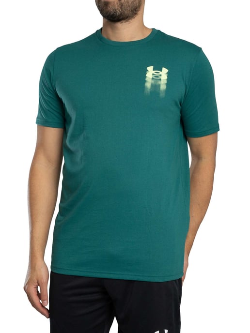Under Armour Camiseta Holgada Con Gráfico En La Espalda Y Logotipo Borroso, Verde - Image 2