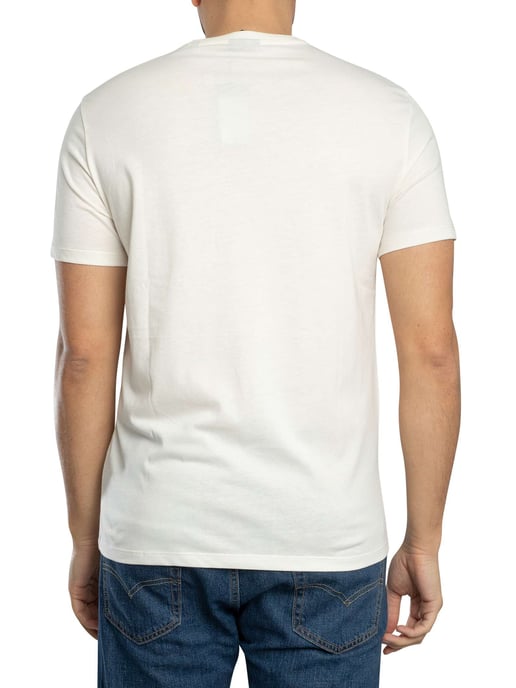 Armani Exchange Camiseta Con Logo A Rayas, Beige - Image 3