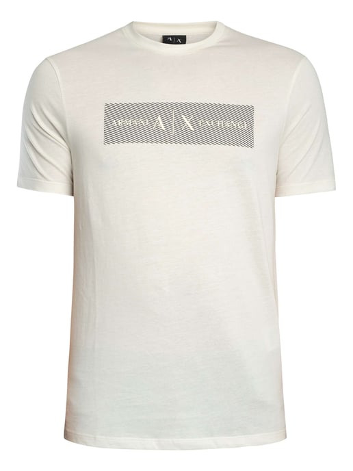 Armani Exchange Camiseta Con Logo A Rayas, Beige - Image 5
