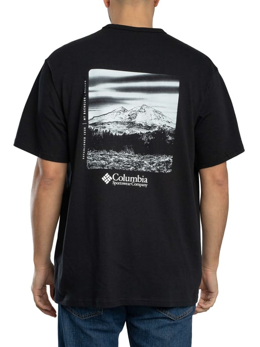 Columbia Camiseta Holgada Con Gráfico En La Espalda De Peso Pesado, Negro - Image 3