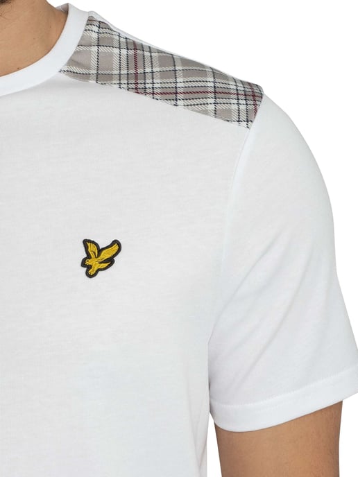 Lyle & Scott Camiseta Con Paneles De Cuadros, Blanco - Image 4