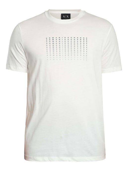 Armani Exchange Camiseta Gráfica Slim Brand Repeat, Blanco - Image 5