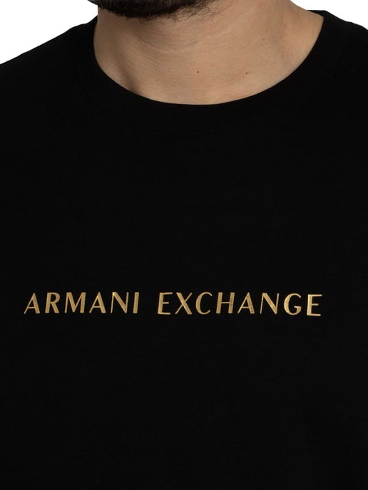 Armani Exchange Camiseta Con El Logo Del Centro, Negro - Image 4