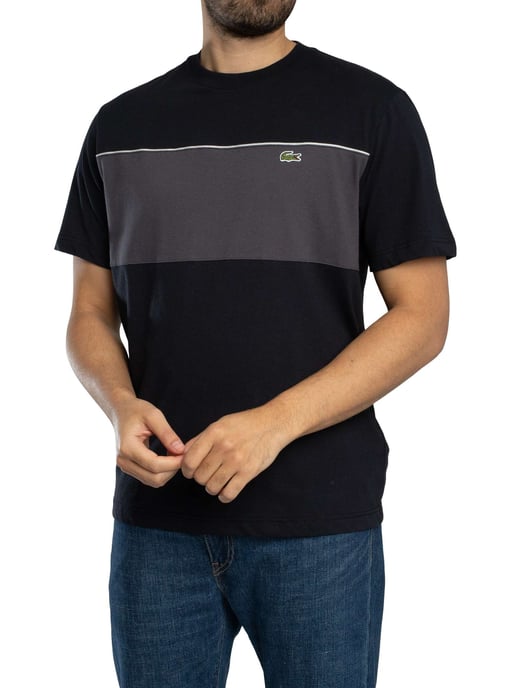 Lacoste Camiseta De Algodón Con Bloques De Color, Negro - Image 2