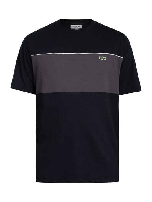 Lacoste Camiseta De Algodón Con Bloques De Color, Negro - Image 5