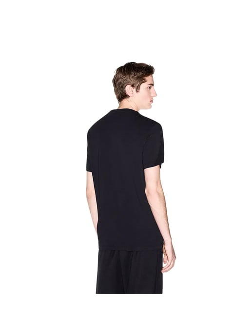 Armani Exchange Camiseta Ajustada Con Gráfico De Contorno, Negro - Image 4