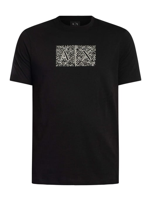 Armani Exchange Camiseta Ajustada Con Gráfico De Contorno, Negro - Image 5