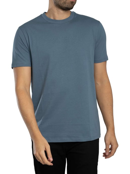 Armani Exchange Camiseta Gráfica De Marca, Azul - Image 2