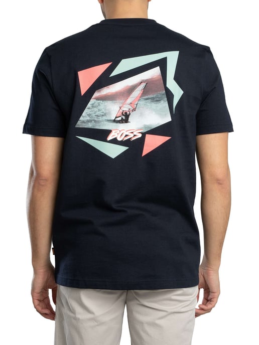 BOSS Camiseta Gráfica Trasera Te Movement, Azul - Image 3