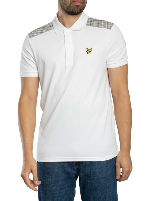 Lyle & Scott Camisa Polo Con Paneles De Cuadros, Blanco - Image 1